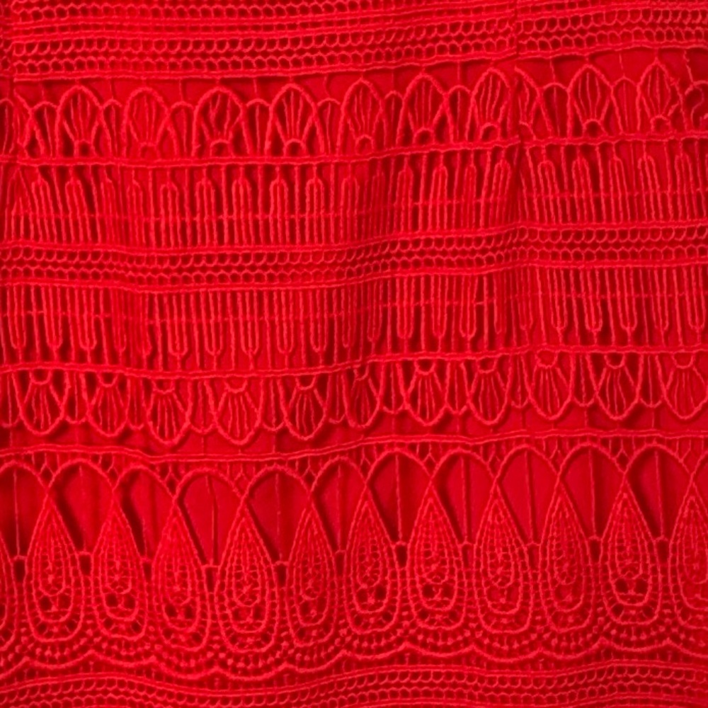 Saylor x Free People Mariah Lace Crotchet Midi Dress Red‎ Size Small - Picture 8 of 11
